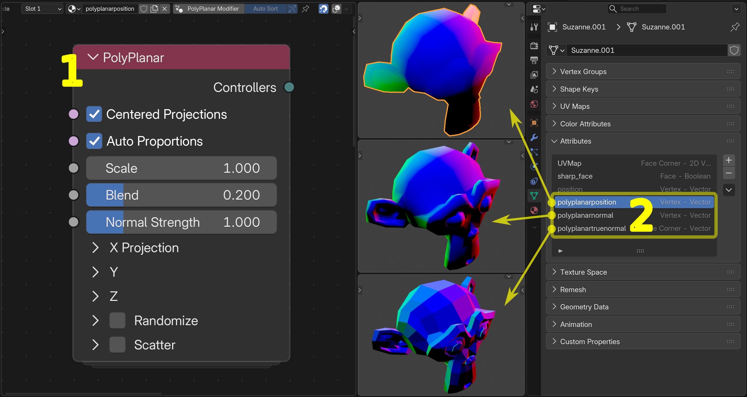 PolyPlanar nodes and up corner