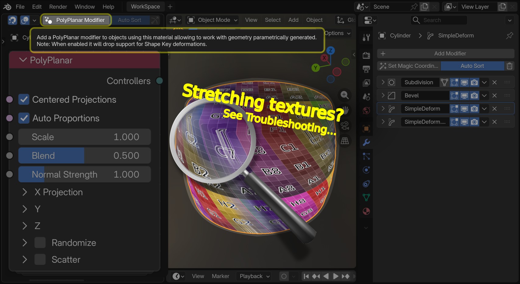 PolyPlanar Modifier button